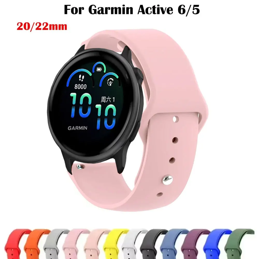 20 mm/22 mm weiches Silikonarmband für Garmin Active/Vivoactive 6 5/Venu 3 Sq/Forerunner 570 165 265 Band für Amazfit/HUAWEI Armband