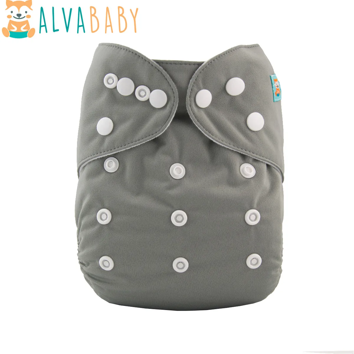 ALVABABY 1pc Solid Color Baby Cloth Diaper Washable Plain Cloth Nappy Reusable with One Pocket Diaper Shell