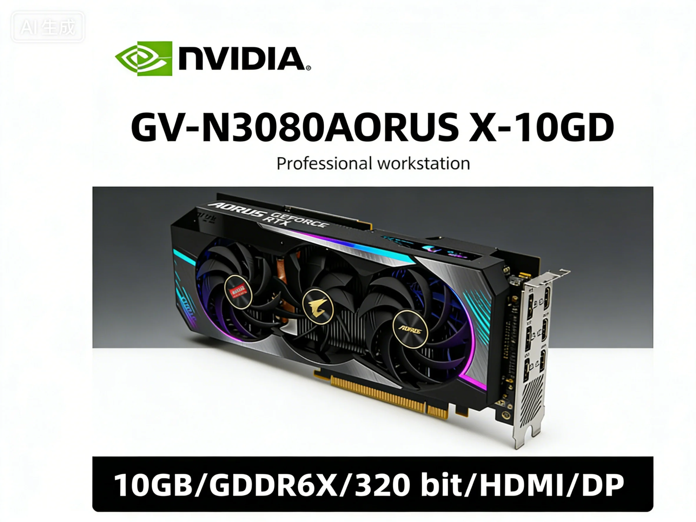 RTX 3080 GPU GIGABYTE GV-N3080AORUS X-10GD PC Gamer Graphics Card 10GB GDDR6X 320 Bit PCI-E 4.0 PSU 850W 8 Pin HDMI 2.1 DP ATX
