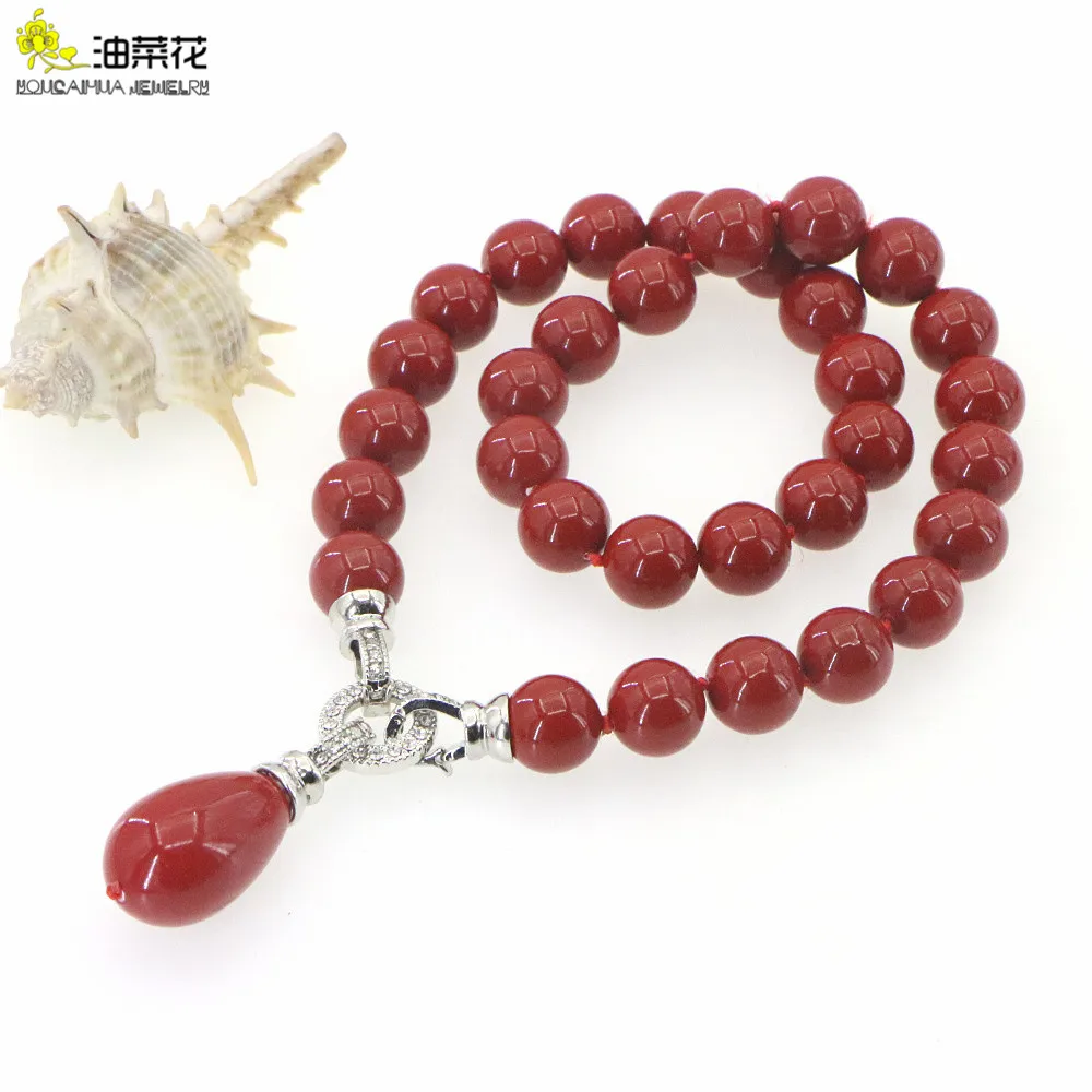 

Fashion Charm Imitation Red Coral Shell Necklace Pendant for Women and Girls Wedding Jewelry Birthday Christmas Gift Anniversary