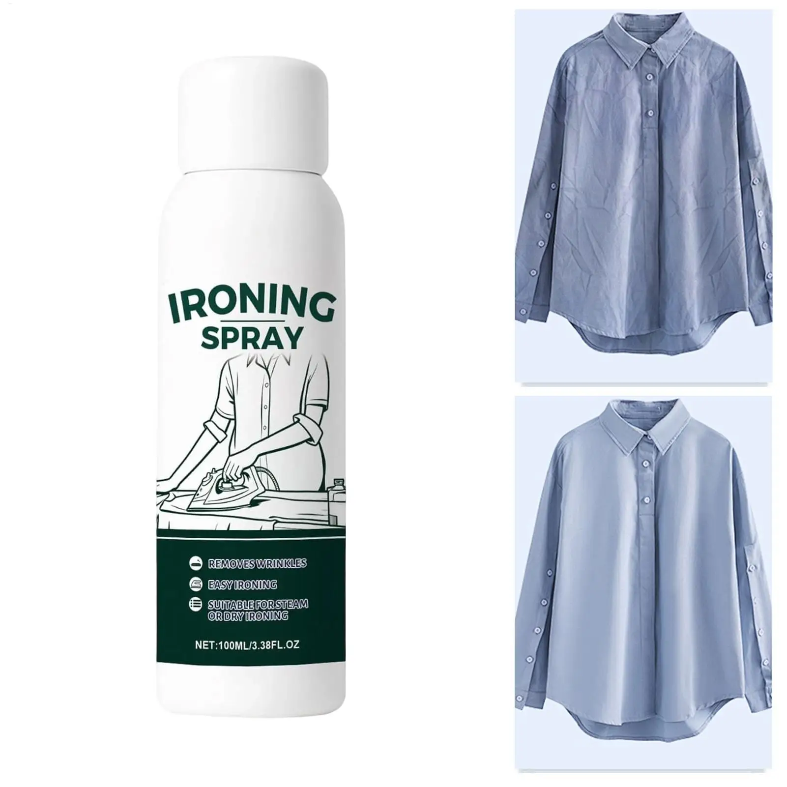 Clothes Ironing Spray Wrinkle Remover Fabric Smoothing No Iron Travel Portable Daily Quick Easy Shirt Care Refreshing Spray