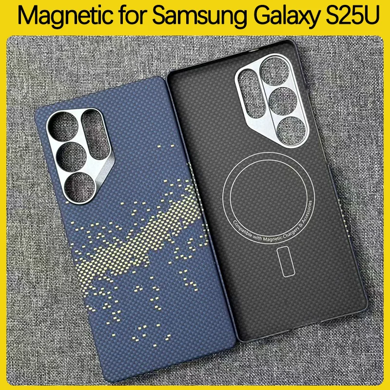 Magnetic Real 600D Aramid Fiber Phone Case For Samsung Galaxy S25 Ultra For Magsafe Carbon Cover For Galaxy S25Ultra case Luxury