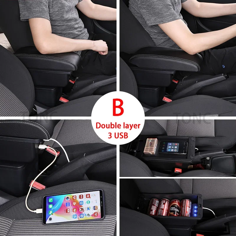 Car armrest for seat ibiza Mk5 for SEAT ARONA interior center armrest console storage box 2017 2018 2019-2025 car accessories - view 4