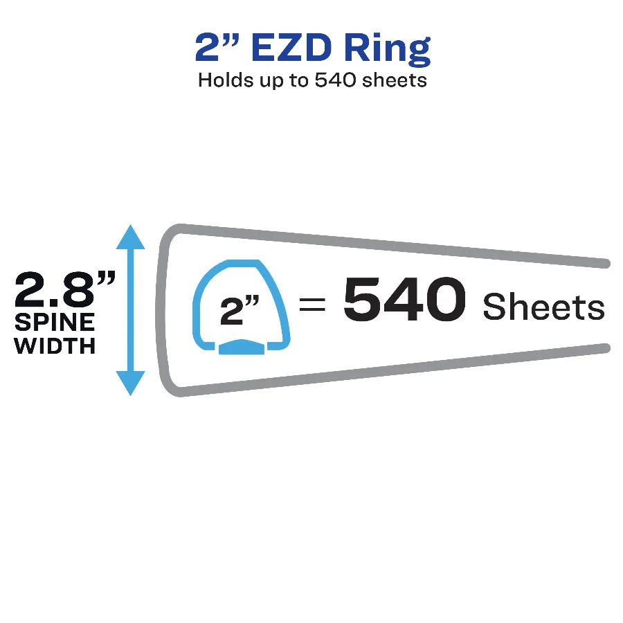 Durable View Binders, 2 inch Rings, 1 White Binder (09501)