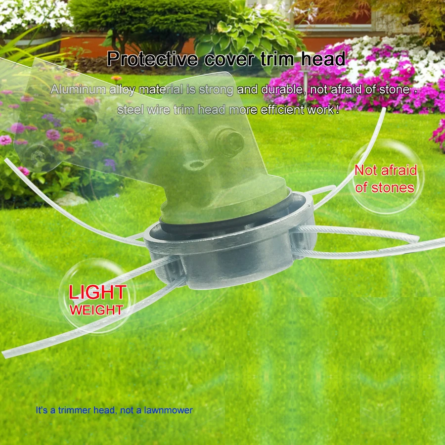 1 Piece Aluminum Alloy Protective Cover for Lawn Trimmer Head, with 4 Steel Wire Trimming Ropes, Not Afraid of Stones, Lightweight Design, Universal Weeding Brush, Suitable for Light Gardening and Moss Removal, Ideal Lawn Care and Maintenance Tool