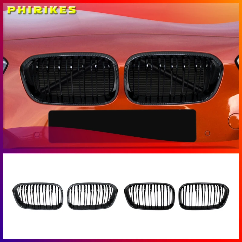

For BMW F20 F21 118i 120i 125i 116i Car Front Bumper Grilles Kidney Racing Grill Double Slat Replacement Grille 2015-2019
