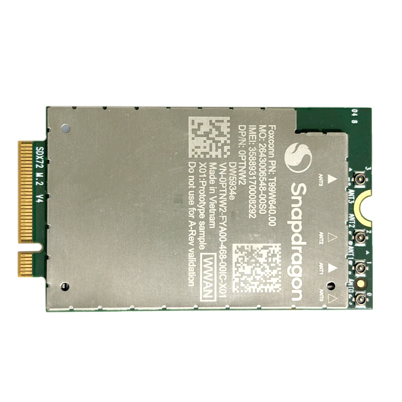 T99W640 DW5934e 5G LTE 모듈 OPTNW2용 스냅드래곤 X72 CAT 20 5G 네트워크 카드 무선 모바일 모뎀 LTE FDD/TDD 5G 모듈