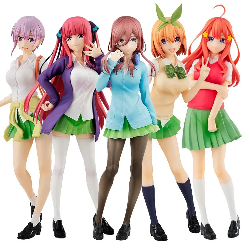 18cm Anime Figure The Quintessential Quintuplets Nakano Ichika Nino Itsuki School Uniform Static Collection Model PVC Doll Toys