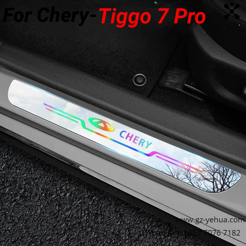 For Chery Tiggo 7 Pro 2020 2023 Car Door Sill Anti Stepping Modification Accessorie Door Welcome Pedal Sticker Parts