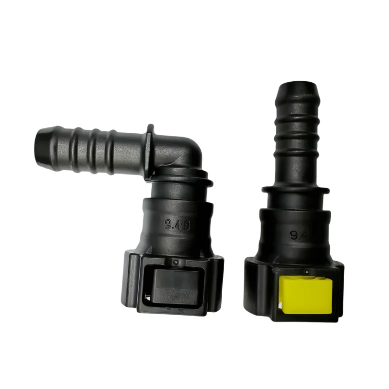 high quality 9.49mm 180 90 degree SAE 3/8 female joint plastic fittings Fuel line quick connector with double clip 2pcs a lot