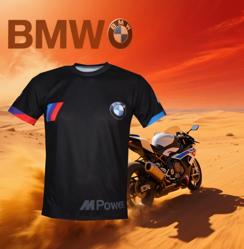 

2025 Summer 3D Printed BMW Brand Men's T-shirt Motorcycle Racing New Quick Drying Comfortable Breathable Casual Loose