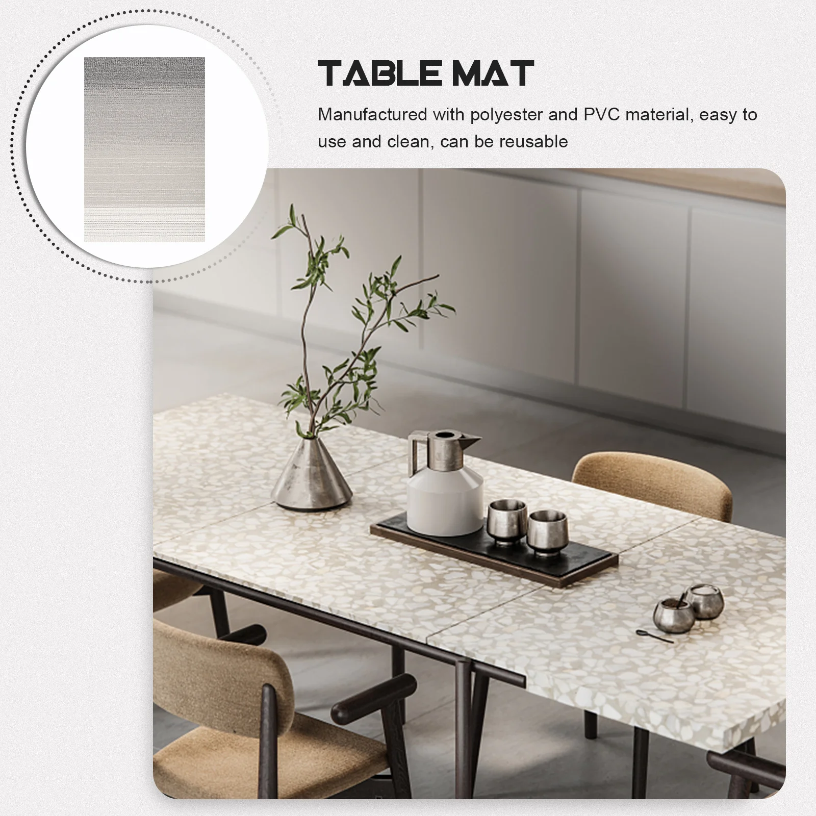 

6Pcs Rectangle Heat Insulation Placemats Non-Slip Anti-Scald Dining Table Mats Kitchen Table Protective Cup Mats