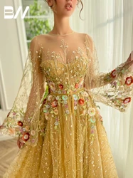 Intricate Flowers Pastoral Evening Dress 2025 Charming Sequins Pearls Cocktail Customized Gorgeous A Line Party Women Prom Gown