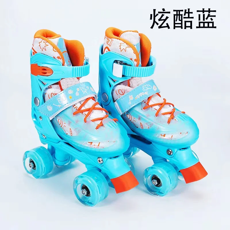 

Dual-purpose Roller Skate Shoes with 4 Wheels, Interchangeable Adjustable Size, Quad Sliding Sneakers, Gift, 2 in 1