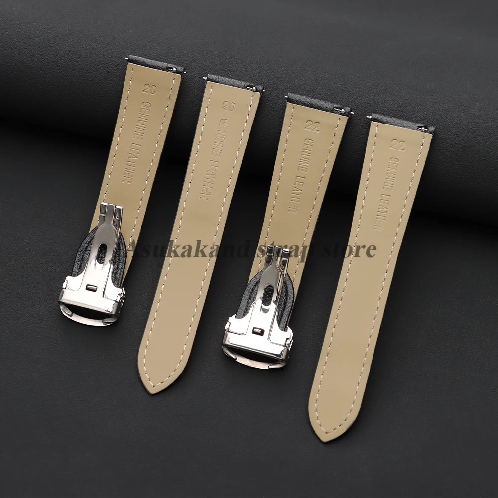 For Cartier Litchi Grain Leather Watch Strap for Tank London Key Band Folding Buckle 16mm 18mm 20mm 22mm Business Men's Bracelet view 5