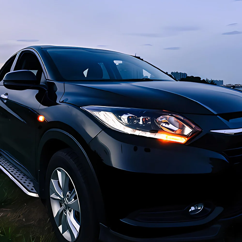 

Для Honda Vezel Hr-V Xr-V 2014-2018 автомобильные передние фонари, обновленный двойной объектив проектора, аксессуары для инструментов, светодиодные автомобильные фары в сборе