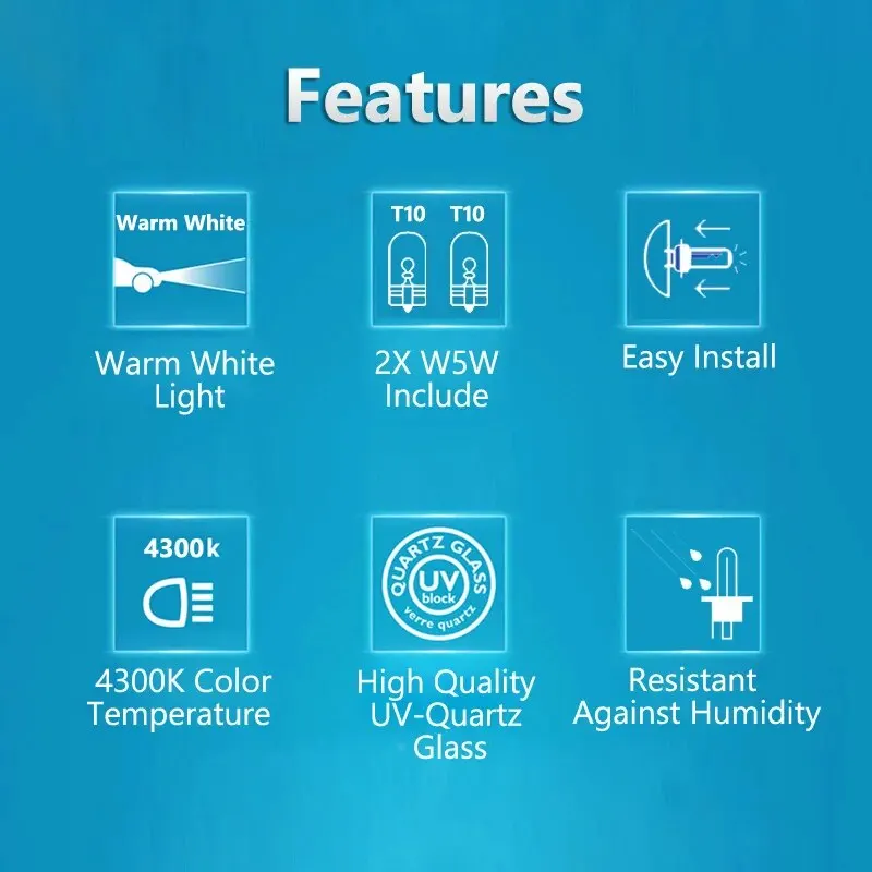 فيليبس H1 H4 H7 H11 CrystalVision HB3 HB4 9005 9006 سيارة الهالوجين العلوي الضباب الخفيف 12 فولت 4300 كيلو زينون الأبيض لمبة + 2x T10 W5W