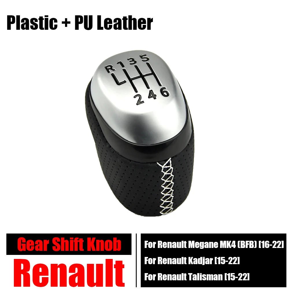 

5/6 Speed Car Interior Gear Shift Knob Manual Transmission Gear Shifter Lever Head For Renault Megane MK4 (BFB) 2016-2021 2022