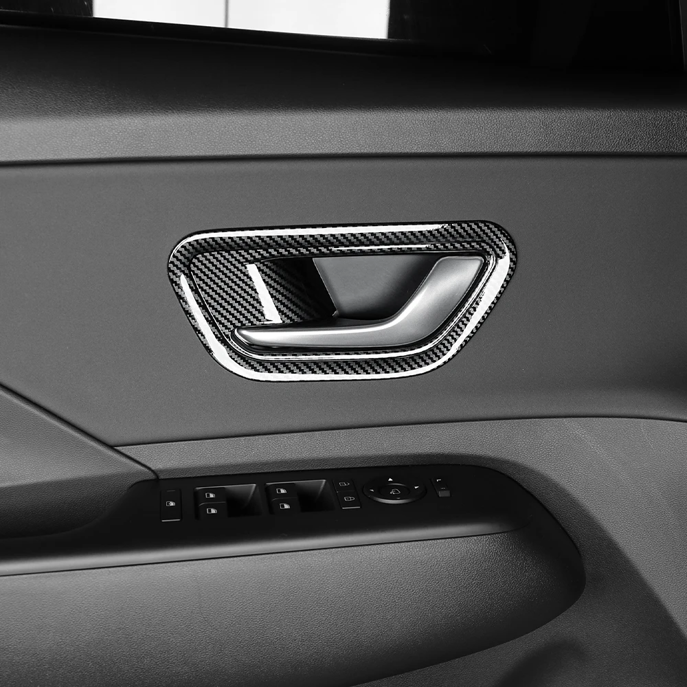 

For Hyundai KONA SX2 2024-2026 Carbon Fiber Door Bowl Handle Cover Trim Styling LHD/RHD Universal Fit for Vehicle Door Handles