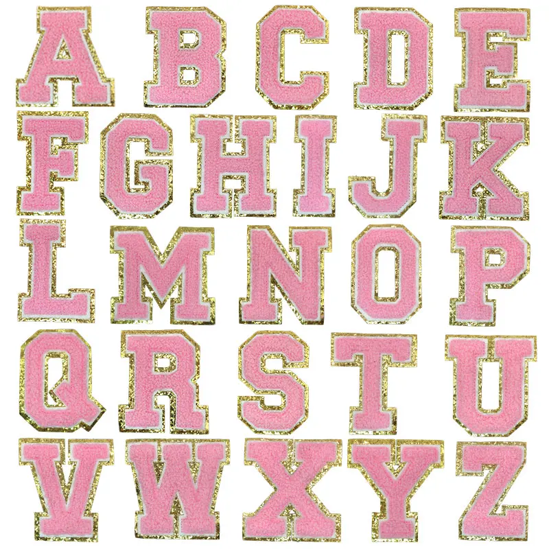 26pcs A-Z Letter Four colors Chenille Embroidery Patches，For DIY Fashion Patches Enthusiasts.