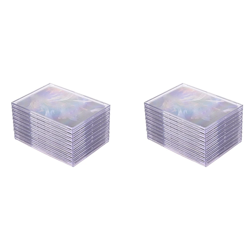 

Cards Sleeves Top Loaders 20 Hard Plastic Card Protector Clear Card Brick + 4 Display Stand