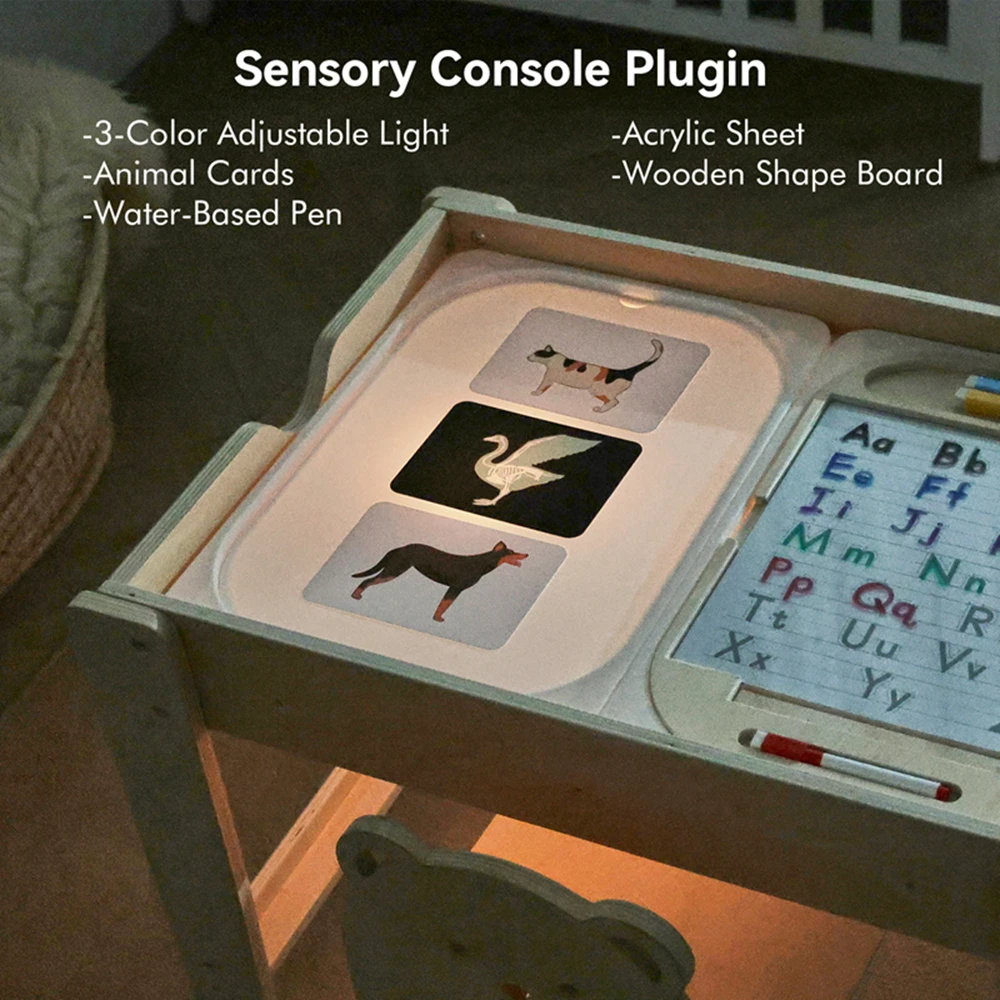 Montessori Busy Board Cognitive card early Educational Toy Wooden LED Light Switch Control Table for Toddler Game Classic Gift