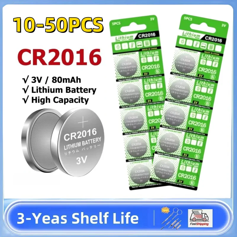 

10-50pcs CR2016 Button Batteries CR2016 BR2016 DL2016 Cell Coin Lithium Battery 3V CR 2016 For Watch Electronic