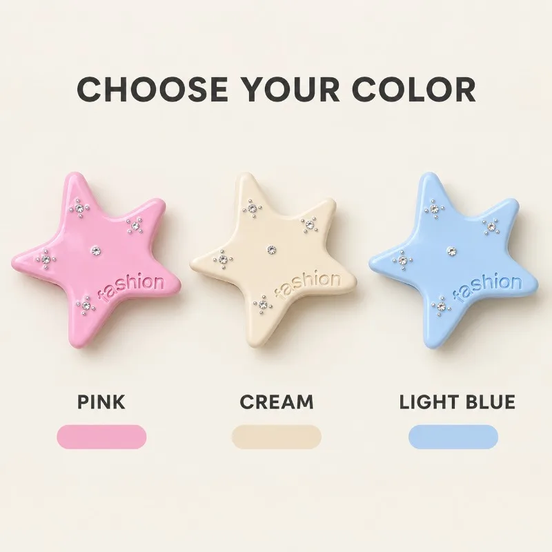 1/2/3Pcs Women Candy Color Five-pointed Star Hair Clip Rhinestone Inlaid Shark Clip Embossed Letter Fashion Hair Accessories