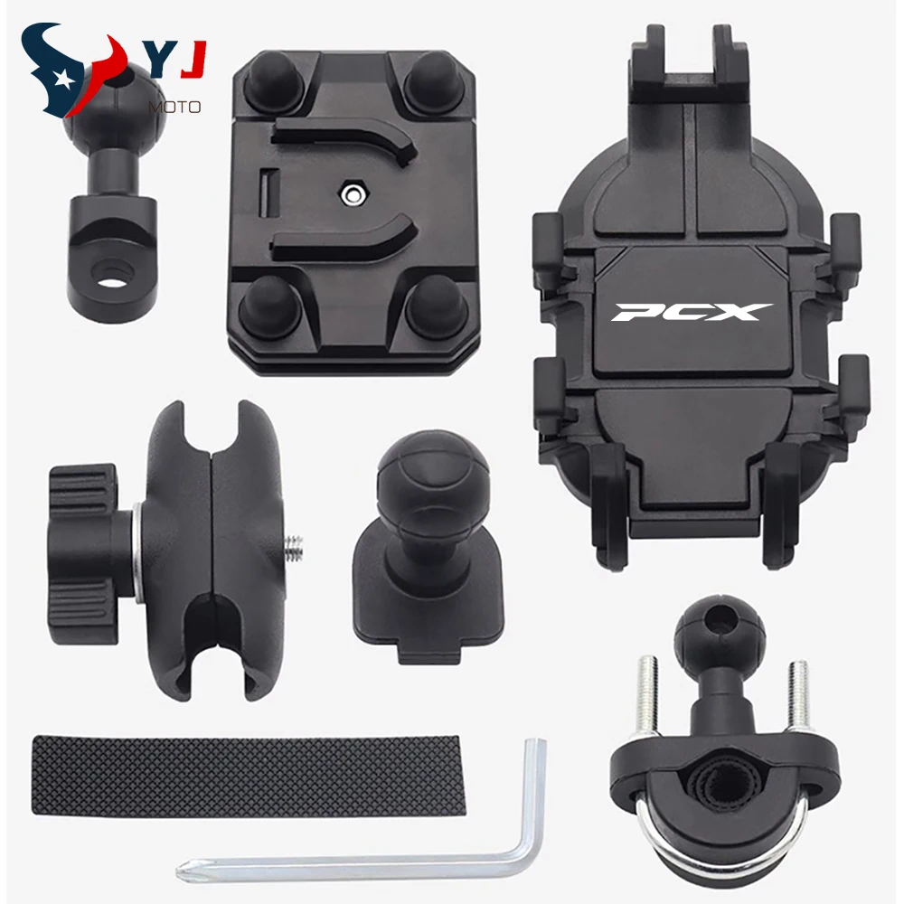 Per Honda PCX150 PCX160 PCX125 PCX 125 150 160 Moto Accessorie Manubrio Supporto per telefono cellulare W/ammortizzatore GPS Staffa di supporto