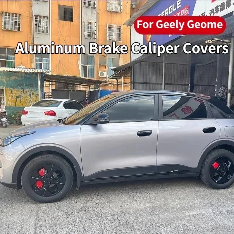 For Geely Geome EX2 Car Brake Caliper Cover Aluminum Alloy Front and Rear Wheel Hub Decor Caliper Shell Protector Accessories