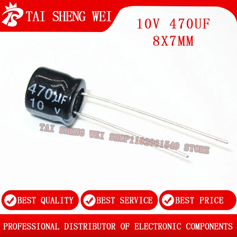 20pcs Aluminum Electrolytic Capacito 10V 47UF 10V 100UF 10V 220UF 10V 330UF 10V 470UF 680UF 10V 1000UF 10V 2200UF 3300UF 4700UF