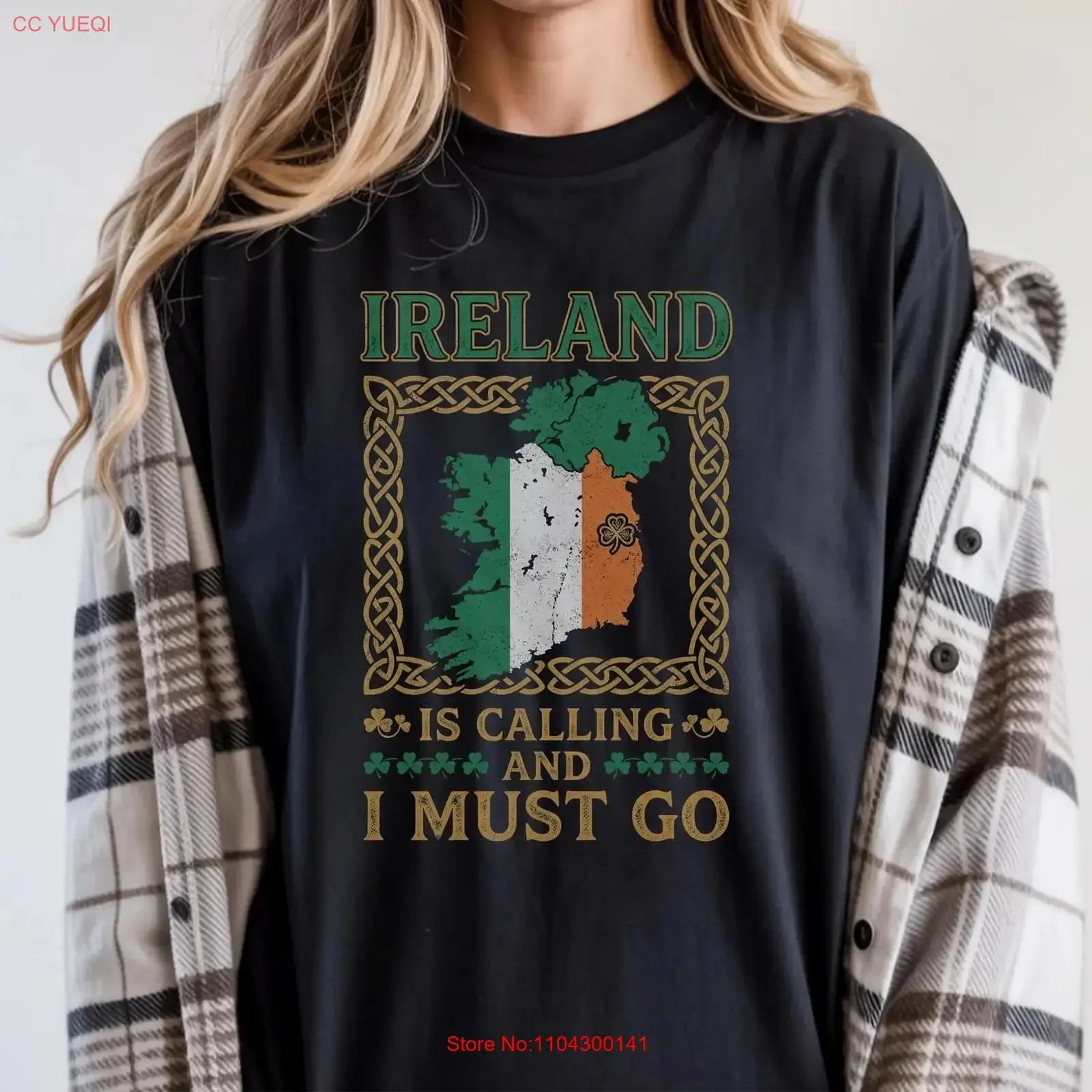 Ireland Is Calling T Shirt Irish Heritage Culture St Patricks Day long or short sleeves vintage Washed Top For Everyday Wear