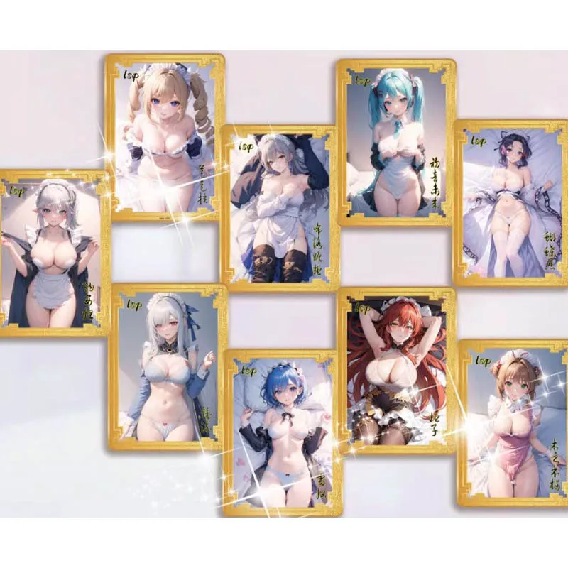 Sexy Girl Goddess Nude Metal Card ACG Goddess Story Card Sexy Maid Underwear Black Silk Uniform Girls Big Breasts and Perky Butt