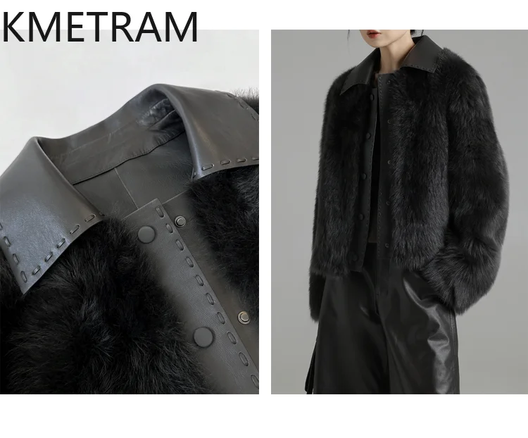 سترة KMETRAM 100% من صوف توسكانا الطبيعي من فرو الغنم ملابس شتوية جديدة للسيدات 2025 معطف نسائي قصير من الفرو الحقيقي