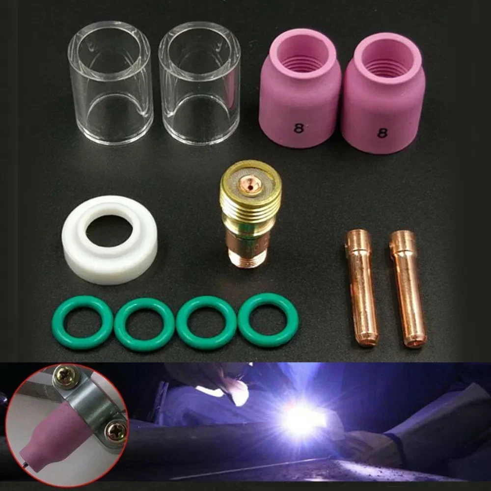 12pcs TIG Welding Torch Equipment O-Rings 702079 Accessories Consumables Cup For WP-17/18/26 Gas Glass Portable