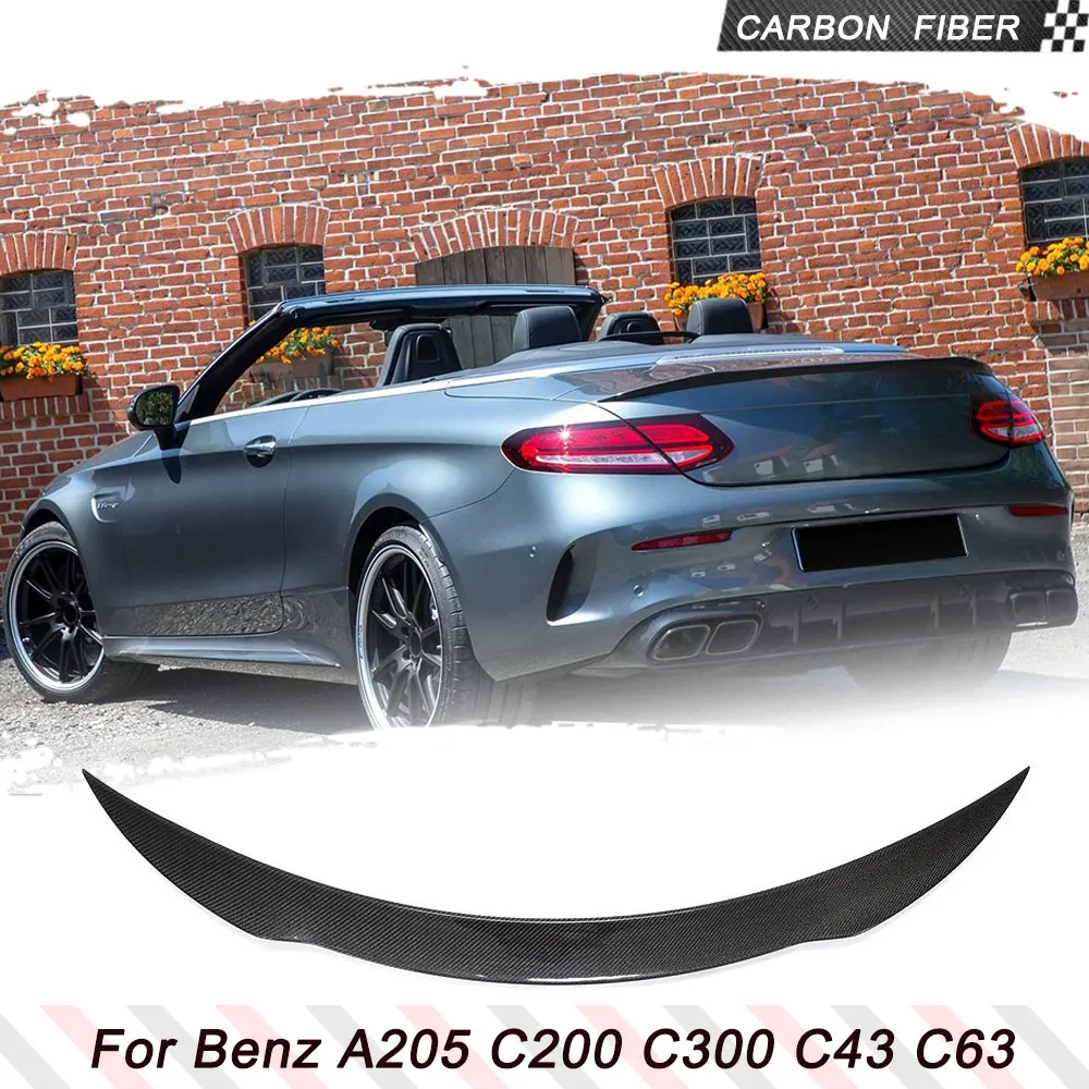 Carbon Fiber Car Rear Trunk Spoiler Wing For Mercedes Benz A205 (W205) C43 C63 AMG 2015-2020 Rear Trunk Boot Lip Wing Spoiler