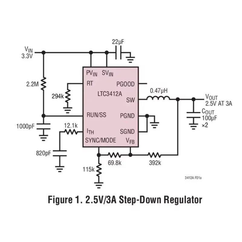 LTC3412 LTC3412AEFE LTC3412AIFE LTC3412AEUF LTC3412AIUF - 3A, 4MHz, Monolithic Synchronous Step-Down Regulator