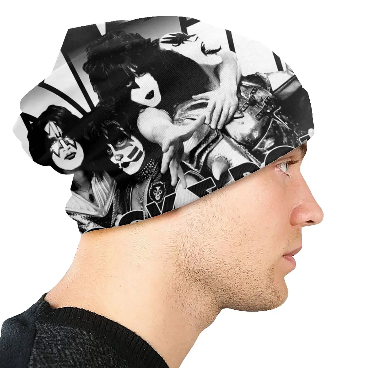 KISS Rock Band Men Women Beanies Cycling Ski Cap Double Layer Fabric Bonnet Hat