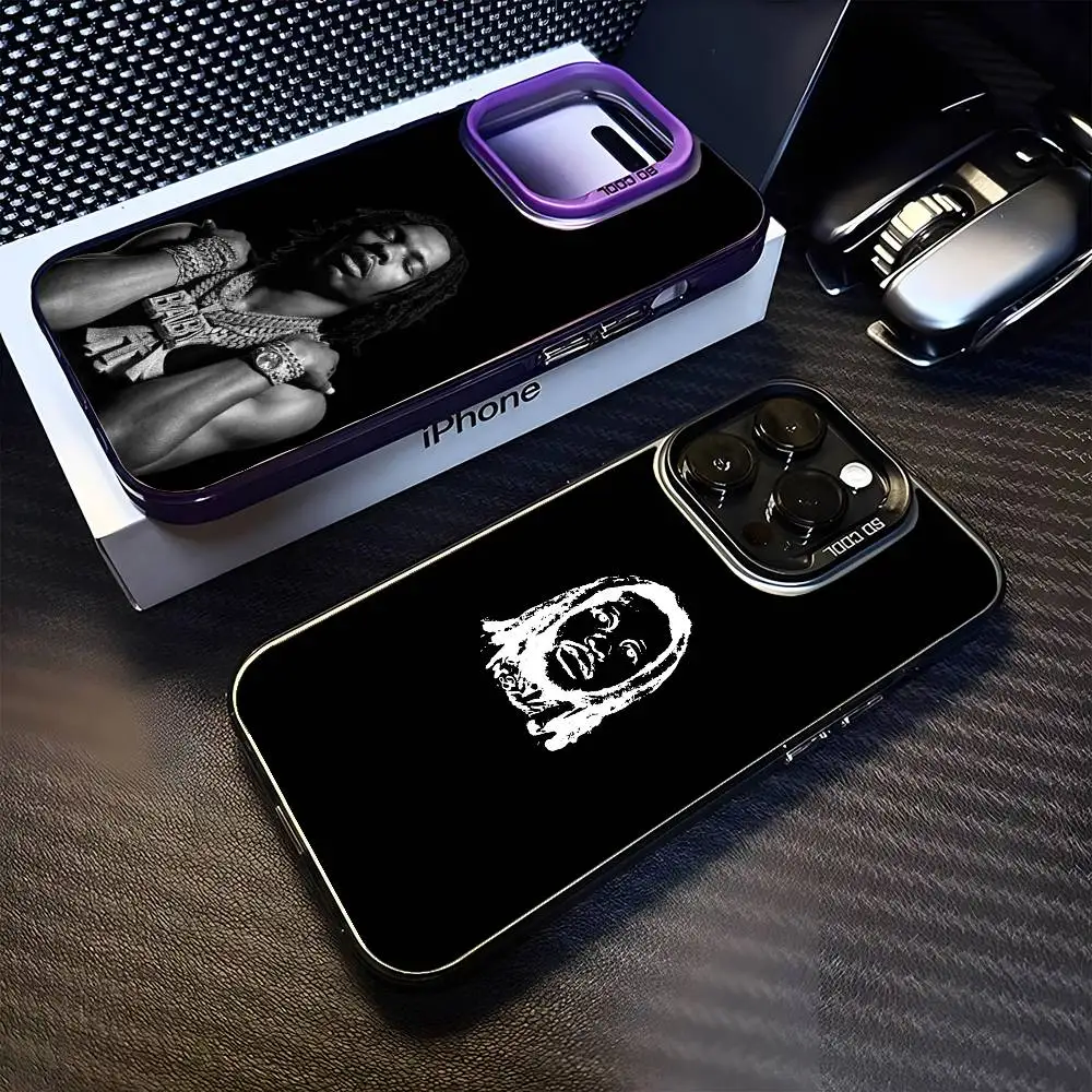 

L-Lil Durk Rapper Phone Case For iPhone 16,15,14,13,12,11,Mini,Pro,MAX Purple Matte Shockproof Cover