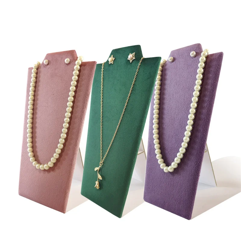 Necklace Earring Display Board High Quality Velvet Jewelry Organizer Frame Green Purple Pink Velvet Props for Jewelry Counter