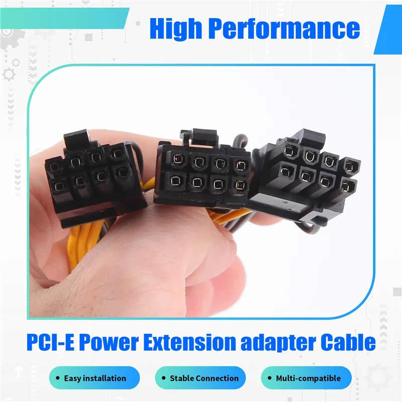AY14 -ATX 12V CPU 8 Pin To 3X 8Pin (6+2) Pin PCI-E Male Splitter Power Extension Adapter Cable For Graphics Card