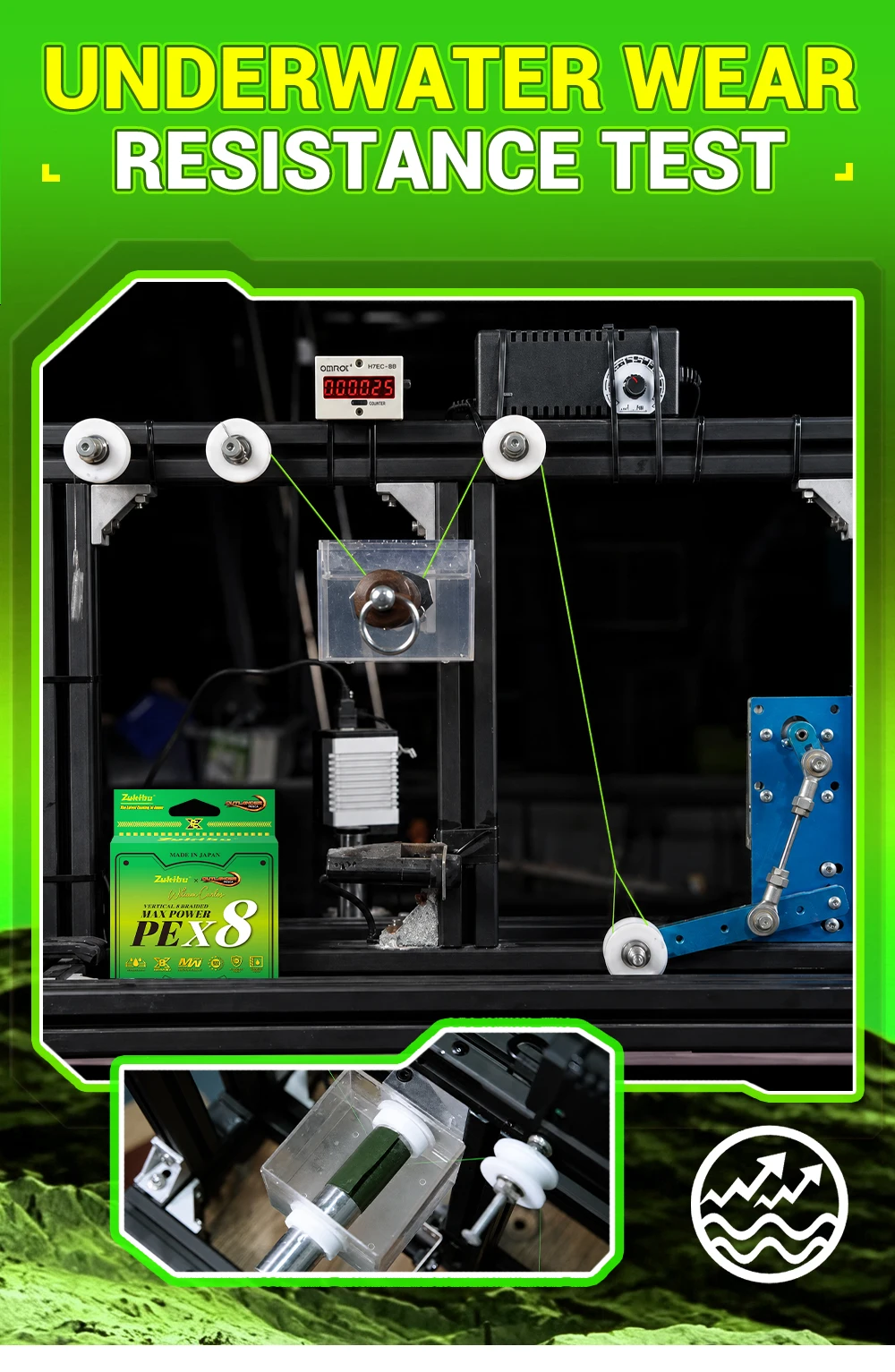 ZUKIBO OUTLANDER X8 Geflochtene Angelschnur Grün 8-fach Geflochten Multifilament PE-Schnur Verschleißfest UV-Beständig Salzwasserbeständige Beschichtung – Detail 8