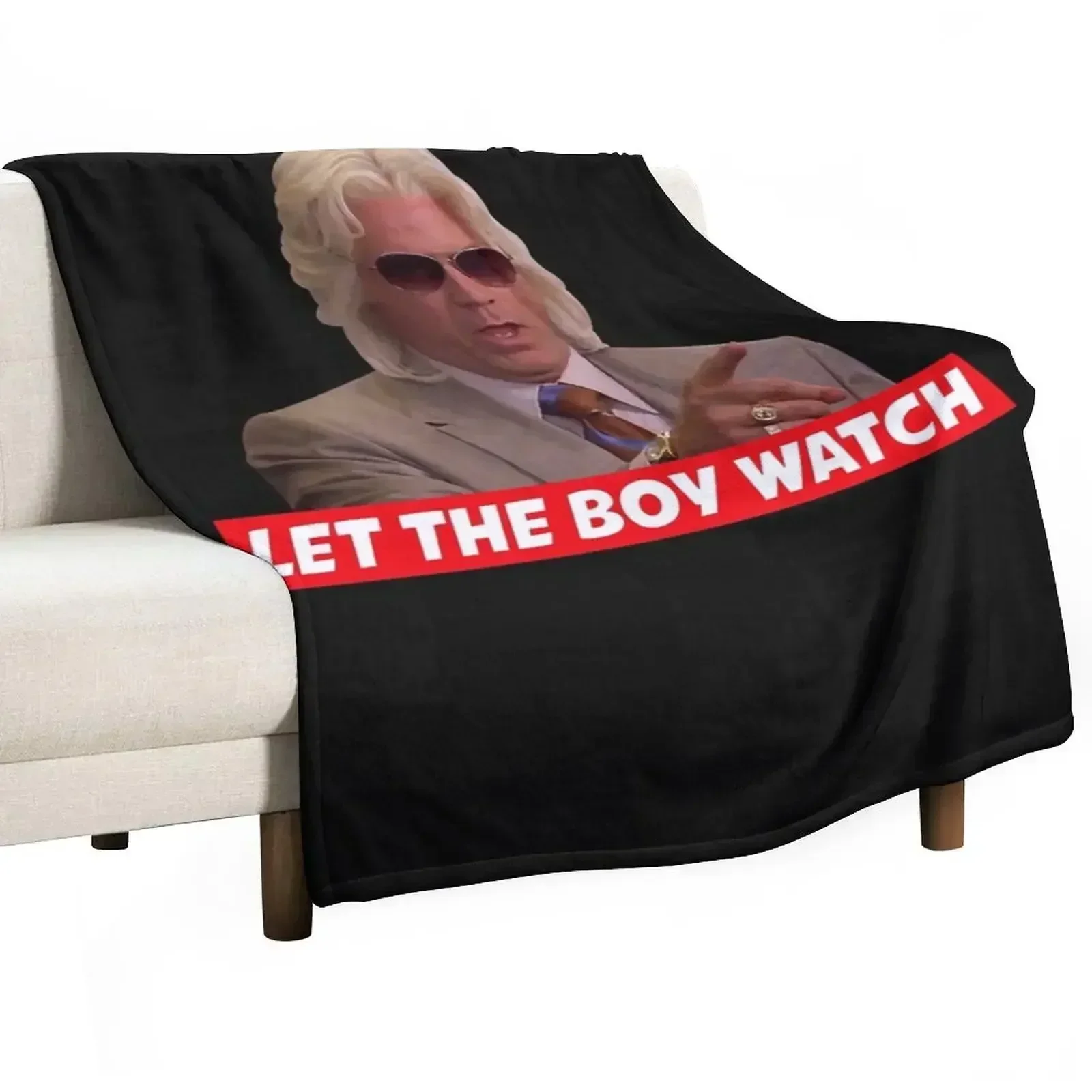 Ashley Schaeffer Let The Boy Watch Classic Throw Blanket Giant Sofa Flannel Fabric Luxury Designer christmas gifts Blankets