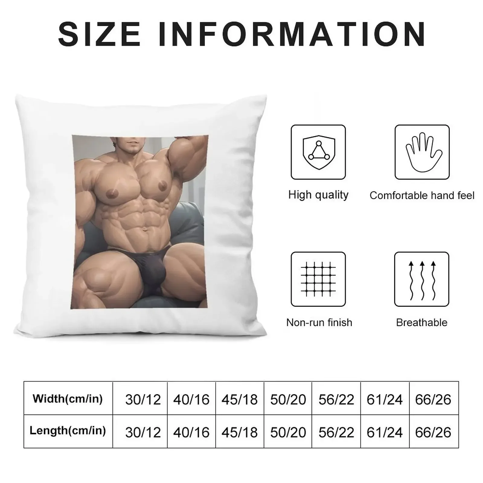 Muscular Bara Dad Sitting Bulge Out (AI Generated) Throw Pillow sleeping pillows Sitting Cushion pillow