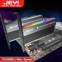 Adaptador JEYI VolleyStar PCIE a NVMe con disipador térmico de aleación de aluminio, tarjeta M.2 RGB PCIe 4,0 con soporte de perfil estándar bajo 1/2U