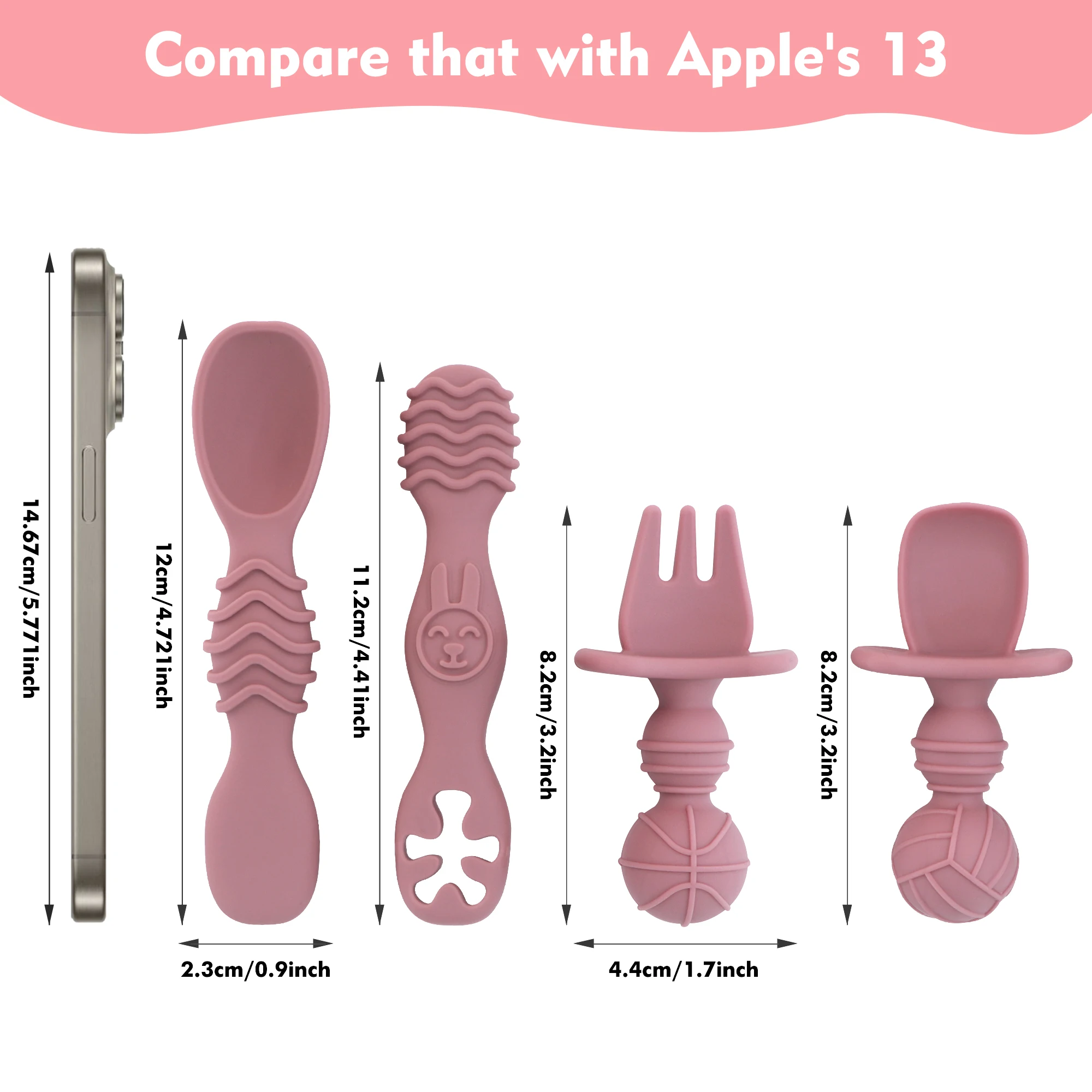 Fashion New 4-Pack Silicone Toddler Spoon Cutlery - Baby Feeding Supplies Toddler Food Supplies, Noodles, Perfect Christmas Gift