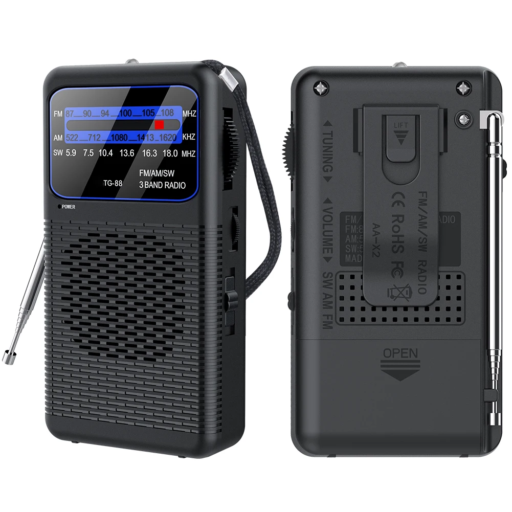 วิทยุพกพา AM FM SW วิทยุพกพาพร้อมไฟฉาย LED วิทยุขนาดเล็กสำหรับการตั้งแคมป์กลางแจ้งและของขวัญฉุกเฉินสำหรับผู้สูงอายุ