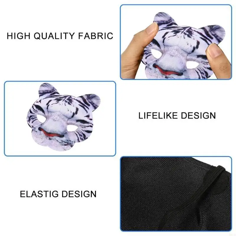 50LE Tigre Mask Leopard Mask Animal Face Mask, Half Face Mask Animal Cosplames Costumes