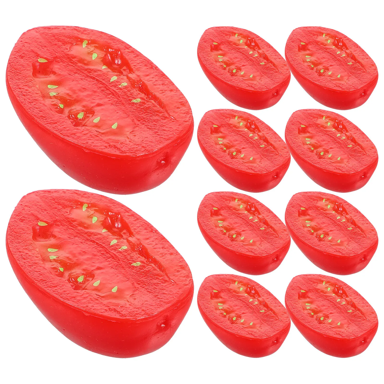 10 Piezas de Decoraciones de Tomate Cherry Realistas, Modelos de Vegetales Artificiales de PVC para Cocina, Restaurante, Mercado, Decoración del Hogar