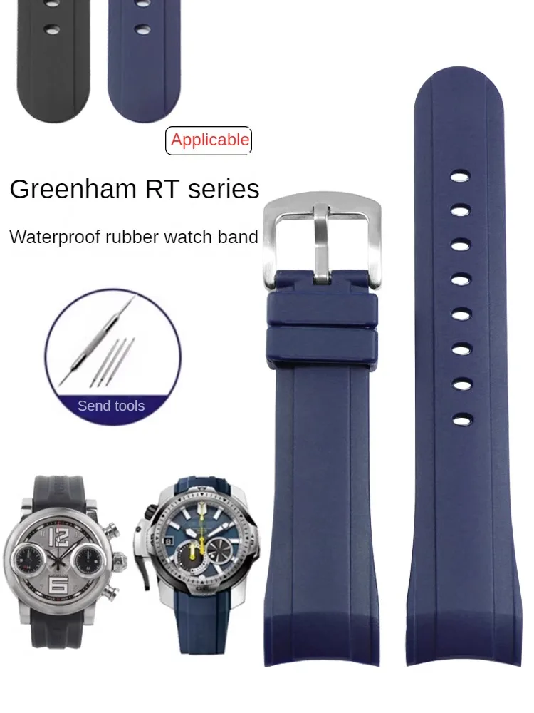 Adapted To Graham Rubber Watch with Graham Racing T-iming R-ift T-ag R-T Sport Silicone Accessories for Men